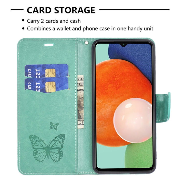 Two Butterflies Embossing Leather Phone Case, For Samsung Galaxy A13 4G, For Samsung Galaxy A33 5G, For Samsung Galaxy A73 5G, For Xiaomi 12