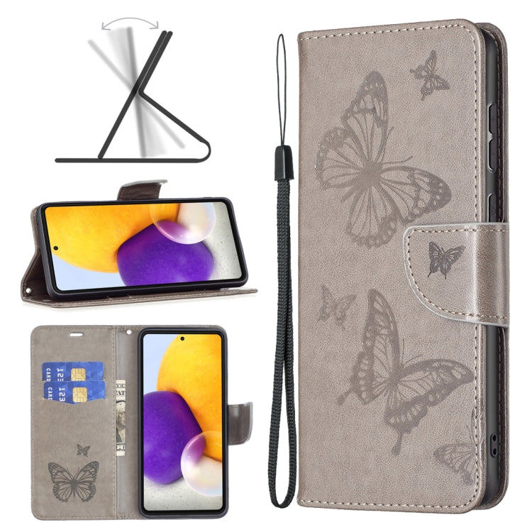 Two Butterflies Embossing Leather Phone Case, For Samsung Galaxy A13 4G, For Samsung Galaxy A33 5G, For Samsung Galaxy A73 5G, For Xiaomi 12