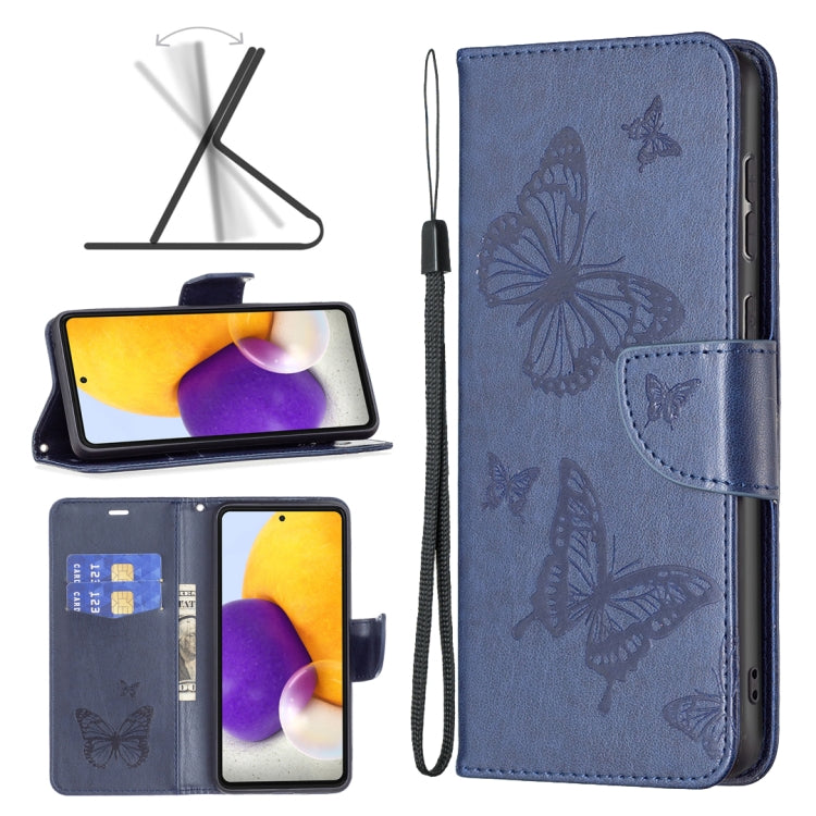 Two Butterflies Embossing Leather Phone Case, For Samsung Galaxy A13 4G, For Samsung Galaxy A33 5G, For Samsung Galaxy A73 5G, For Xiaomi 12