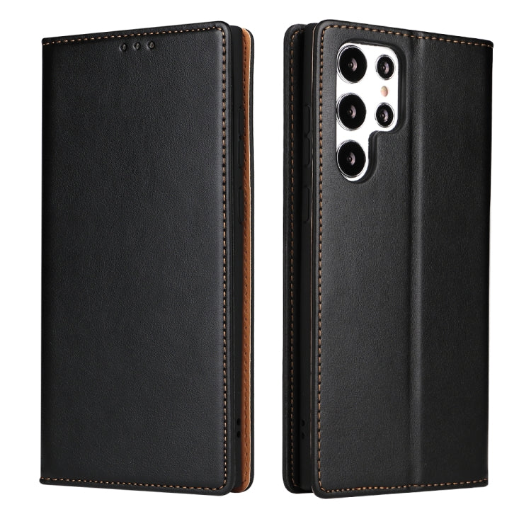 Fierre Shann PU Genuine Leather Texture Leather Phone Case, For Samsung Galaxy S22 5G, For Samsung Galaxy S22+ 5G, For Samsung Galaxy S22 Ultra 5G