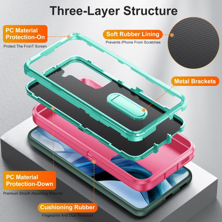3 in 1 Rugged Holder Phone Case, For Samsung Galaxy S22 5G, For Samsung Galaxy S22+ 5G, For Samsung Galaxy S22 Ultra 5G