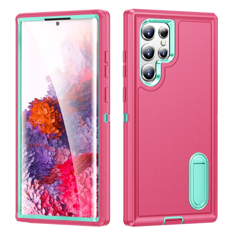 3 in 1 Rugged Holder Phone Case, For Samsung Galaxy S22 5G, For Samsung Galaxy S22+ 5G, For Samsung Galaxy S22 Ultra 5G