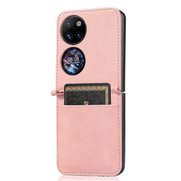 Lambskin Texture Card Folding Phone Case, For Huawei P50 Pocket