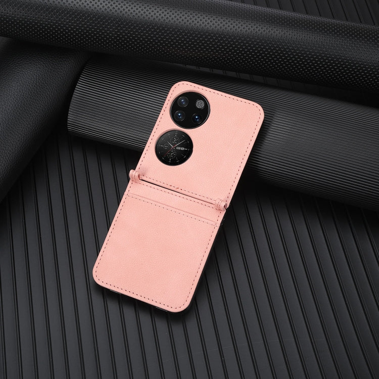 Lambskin Texture Card Folding Phone Case, For Huawei P50 Pocket