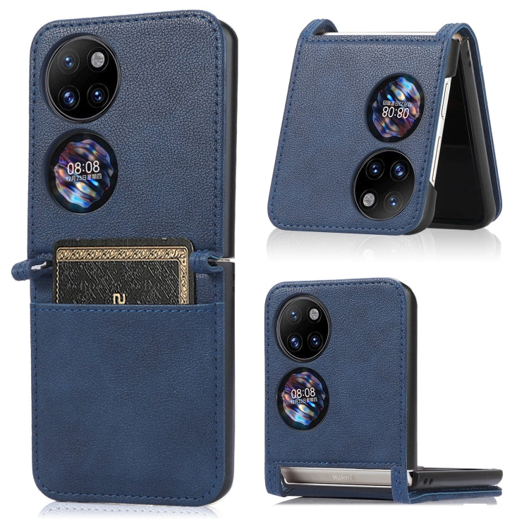 Lambskin Texture Card Folding Phone Case, For Huawei P50 Pocket