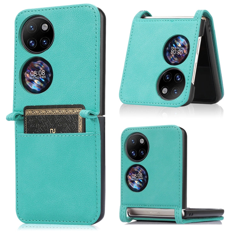 Lambskin Texture Card Folding Phone Case, For Huawei P50 Pocket