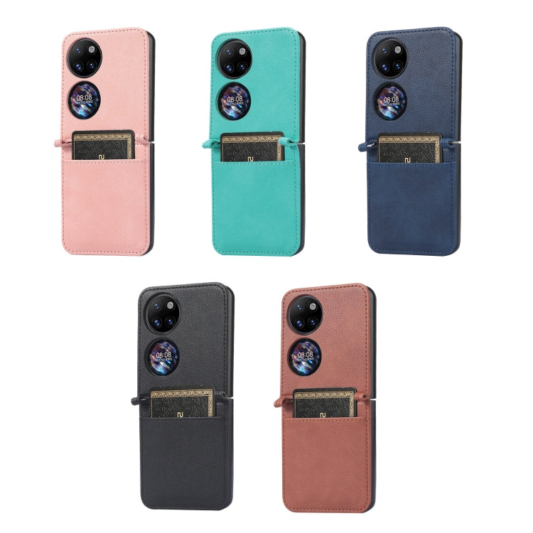 Lambskin Texture Card Folding Phone Case, For Huawei P50 Pocket
