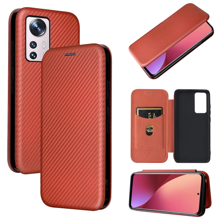 Carbon Fiber Texture Magnetic Horizontal Flip PU Phone Case, For Xiaomi 12 Pro