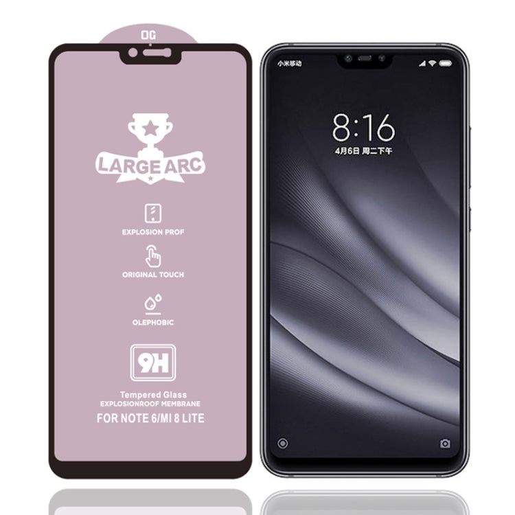 9H HD Large Arc High Alumina Full Screen Tempered Glass Film, For Xiaomi Redmi Note 8 HD(1 PC), For Xiaomi Redmi Note 8T (1 PC), For Xiaomi Mi 6X (1 PC), For Xiaomi Mi 8 Lite (1 PC)