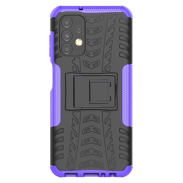 Tire Texture Shockproof TPU+PC Phone Case with Holder, For Samsung Galaxy A13 4G