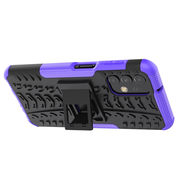 Tire Texture Shockproof TPU+PC Phone Case with Holder, For Samsung Galaxy A13 4G