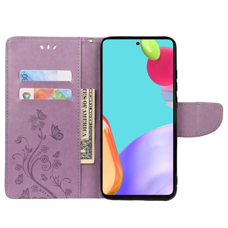 Butterfly Flower Pattern Flip Leather Phone Case, For Samsung Galaxy A23 5G