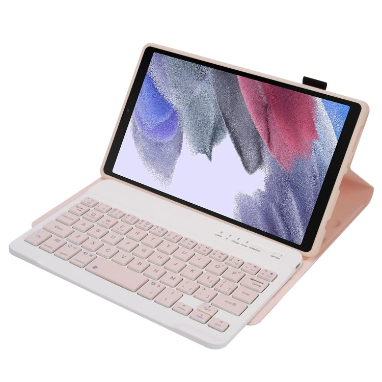 A220 Candy Color TPU Detachable Bluetooth Keyboard Leather Case with Bracket, For Samsung Galaxy Tab A7 Lite 8.7 T220 / T225