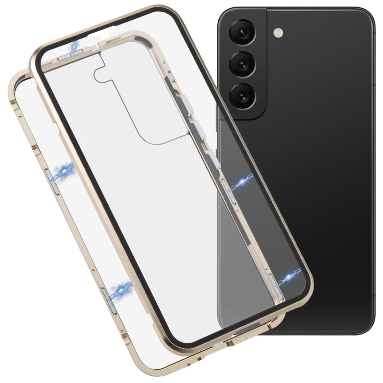 HD Magnetic Metal Tempered Glass Phone Case, For Samsung Galaxy S22 5G