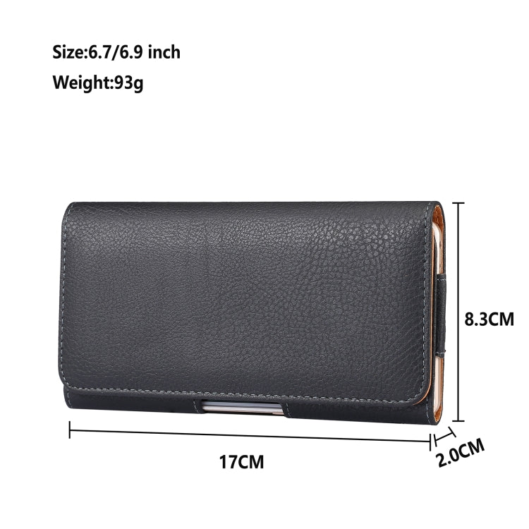 Litchi Texture Waist Hanging Phone Case, For 6.7-6.9 inch Phone