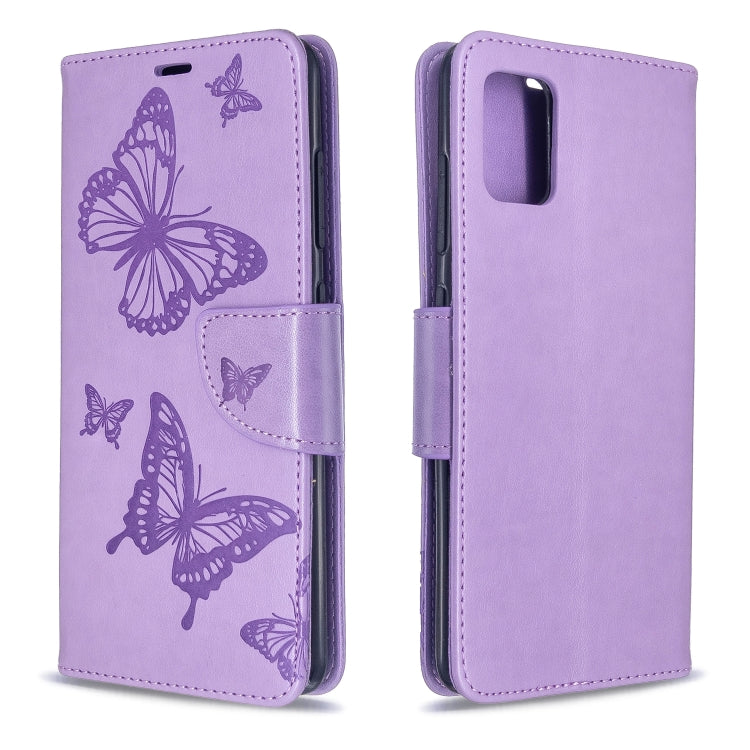 Embossing Two Butterflies Pattern Horizontal Flip PU Leather Case with Holder & Card Slot & Wallet & Lanyard, For Galaxy S20, For Galaxy S20+, For Galaxy A51, For Galaxy A71, For Galaxy S20 Ultra