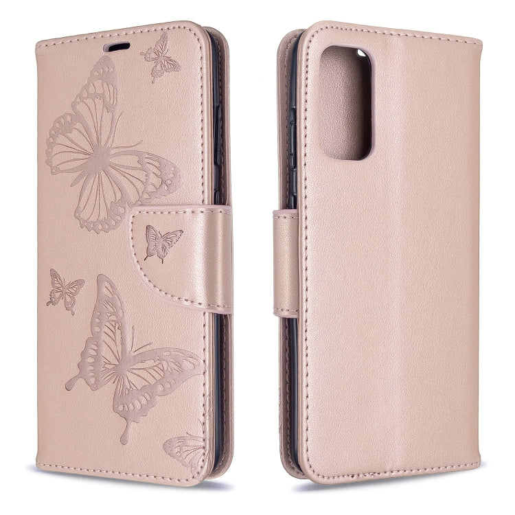 Embossing Two Butterflies Pattern Horizontal Flip PU Leather Case with Holder & Card Slot & Wallet & Lanyard, For Galaxy S20, For Galaxy S20+, For Galaxy A51, For Galaxy A71, For Galaxy S20 Ultra