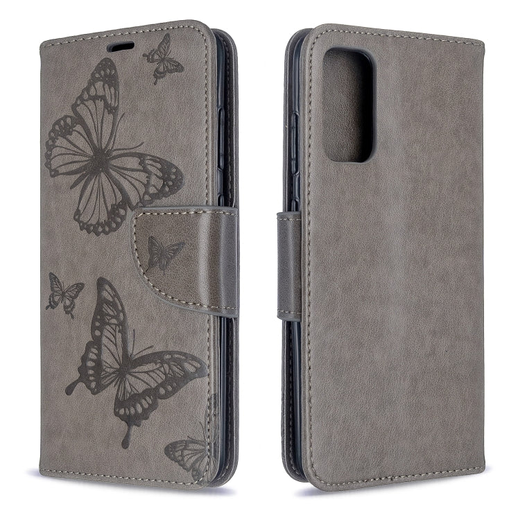 Embossing Two Butterflies Pattern Horizontal Flip PU Leather Case with Holder & Card Slot & Wallet & Lanyard, For Galaxy S20, For Galaxy S20+, For Galaxy A51, For Galaxy A71, For Galaxy S20 Ultra
