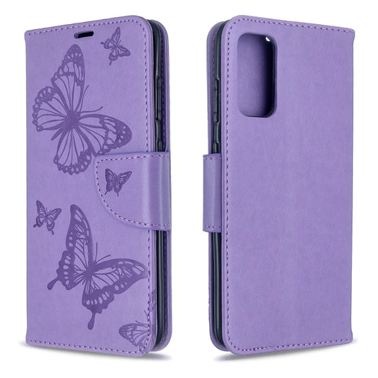 Embossing Two Butterflies Pattern Horizontal Flip PU Leather Case with Holder & Card Slot & Wallet & Lanyard, For Galaxy S20, For Galaxy S20+, For Galaxy A51, For Galaxy A71, For Galaxy S20 Ultra
