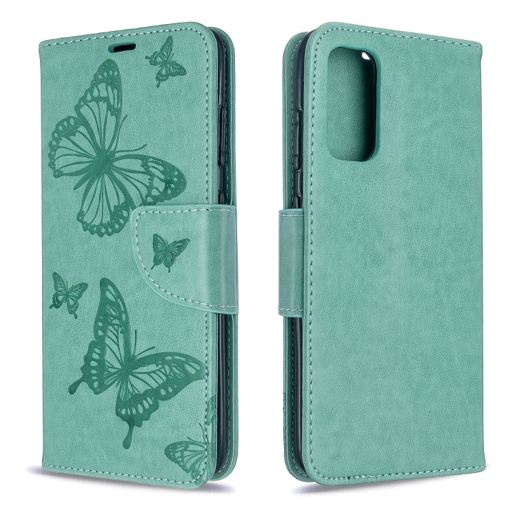 Embossing Two Butterflies Pattern Horizontal Flip PU Leather Case with Holder & Card Slot & Wallet & Lanyard, For Galaxy S20, For Galaxy S20+, For Galaxy A51, For Galaxy A71, For Galaxy S20 Ultra