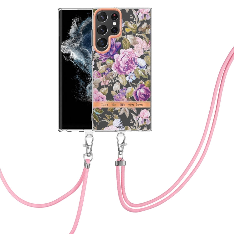 Flowers Series TPU Phone Case with Lanyard, For Samsung Galaxy S22 5G, For Samsung Galaxy S22+ 5G, For Samsung Galaxy S22 Ultra 5G, For Samsung Galaxy S21 5G, For Samsung Galaxy S21+ 5G, For Samsung Galaxy S21 Ultra 5G, For Samsung Galaxy S21 FE 5G    ...