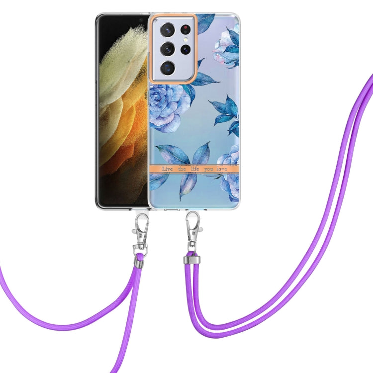 Flowers Series TPU Phone Case with Lanyard, For Samsung Galaxy S22 5G, For Samsung Galaxy S22+ 5G, For Samsung Galaxy S22 Ultra 5G, For Samsung Galaxy S21 5G, For Samsung Galaxy S21+ 5G, For Samsung Galaxy S21 Ultra 5G, For Samsung Galaxy S21 FE 5G    ...
