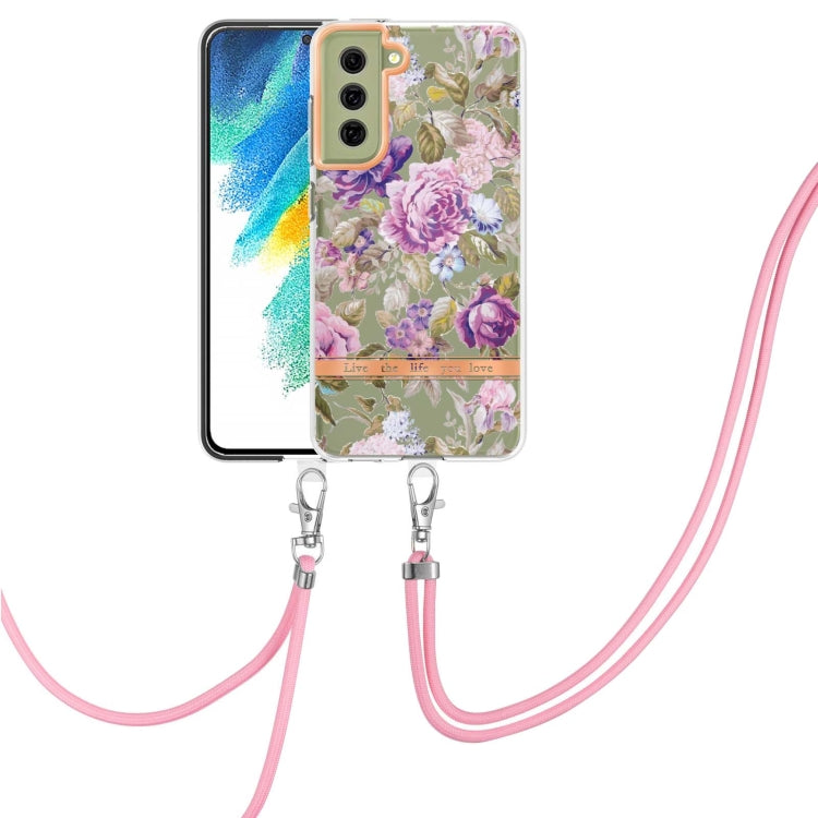 Flowers Series TPU Phone Case with Lanyard, For Samsung Galaxy S22 5G, For Samsung Galaxy S22+ 5G, For Samsung Galaxy S22 Ultra 5G, For Samsung Galaxy S21 5G, For Samsung Galaxy S21+ 5G, For Samsung Galaxy S21 Ultra 5G, For Samsung Galaxy S21 FE 5G    ...