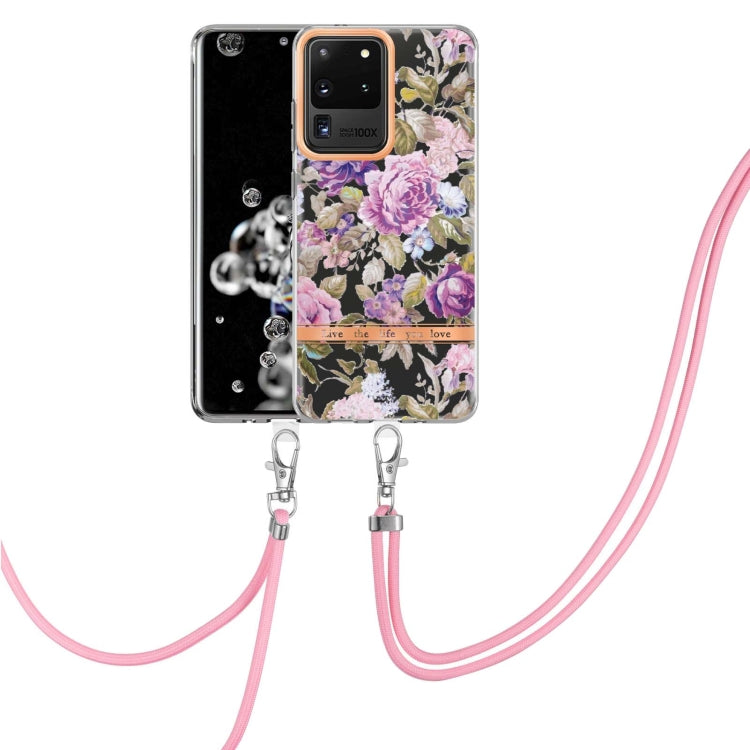 Flowers Series TPU Phone Case with Lanyard, For Samsung Galaxy S20+ 5G, For Samsung Galaxy S20 Ultra 5G, For Samsung Galaxy S20 FE 5G / 4G, For Samsung Galaxy A02s 166mm, For Samsung Galaxy A03s 166mm, For Samsung Galaxy A12, For Samsung Galaxy A13 5G ...