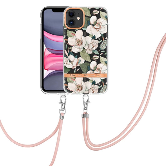 Flowers Series TPU Phone Case with Lanyard, For iPhone 11, For iPhone 11 Pro Max, For iPhone 12 Pro Max, For iPhone 12, For iPhone 13, For iPhone 13 mini, For iPhone 13 Pro, For iPhone 13 Pro Max