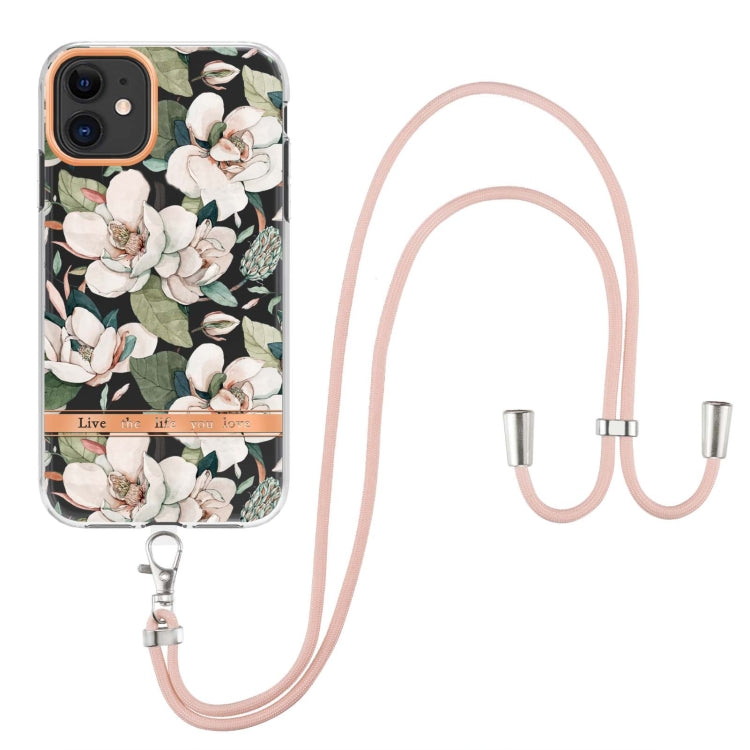 Flowers Series TPU Phone Case with Lanyard, For iPhone 11, For iPhone 11 Pro Max, For iPhone 12 Pro Max, For iPhone 12, For iPhone 13, For iPhone 13 mini, For iPhone 13 Pro, For iPhone 13 Pro Max