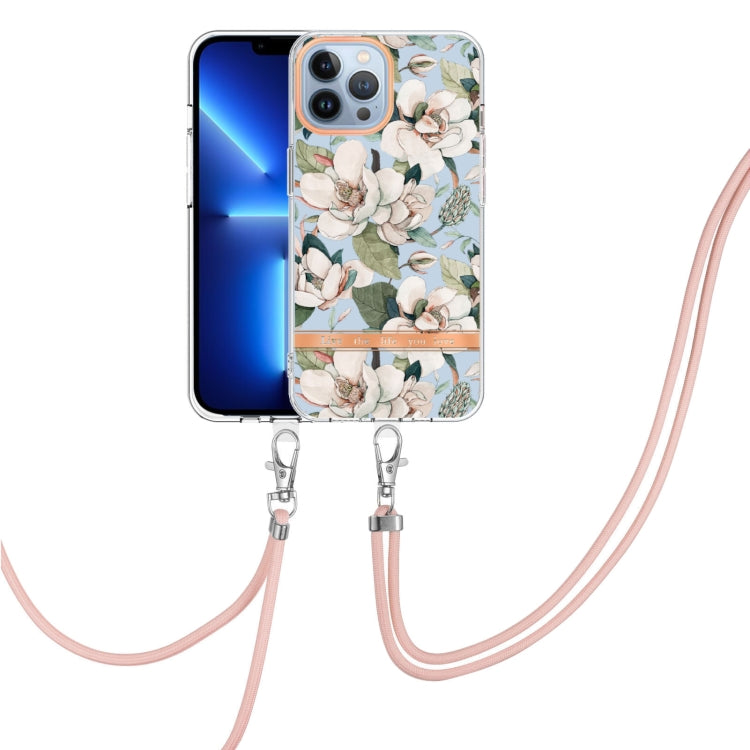 Flowers Series TPU Phone Case with Lanyard, For iPhone 11, For iPhone 11 Pro Max, For iPhone 12 Pro Max, For iPhone 12, For iPhone 13, For iPhone 13 mini, For iPhone 13 Pro, For iPhone 13 Pro Max