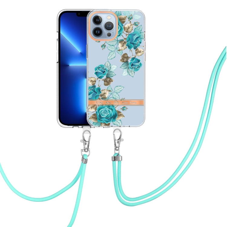 Flowers Series TPU Phone Case with Lanyard, For iPhone 11, For iPhone 11 Pro Max, For iPhone 12 Pro Max, For iPhone 12, For iPhone 13, For iPhone 13 mini, For iPhone 13 Pro, For iPhone 13 Pro Max