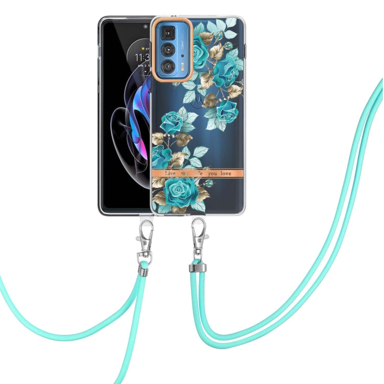 Flowers Series TPU Phone Case with Lanyard, For Motorola Edge 20 Pro