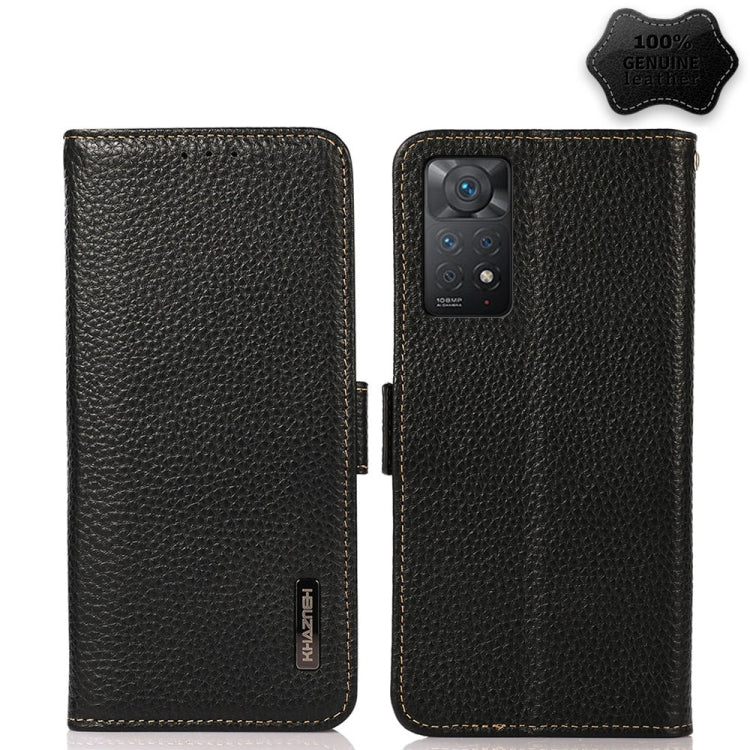 KHAZNEH Side-Magnetic Litchi Genuine Leather RFID Phone Case, For Nokia C20 Plus, For OPPO Reno7 5G / Find X5 Lite, For Xiaomi Redmi Note 11 Pro 5G / 4G Foreign Version, For Xiaomi Redmi Note 11 Pro 5G / 4G                                              ...