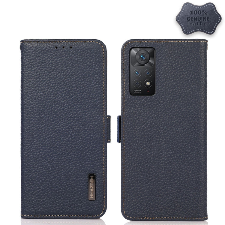 KHAZNEH Side-Magnetic Litchi Genuine Leather RFID Phone Case, For Nokia C20 Plus, For OPPO Reno7 5G / Find X5 Lite, For Xiaomi Redmi Note 11 Pro 5G / 4G Foreign Version, For Xiaomi Redmi Note 11 Pro 5G / 4G                                              ...