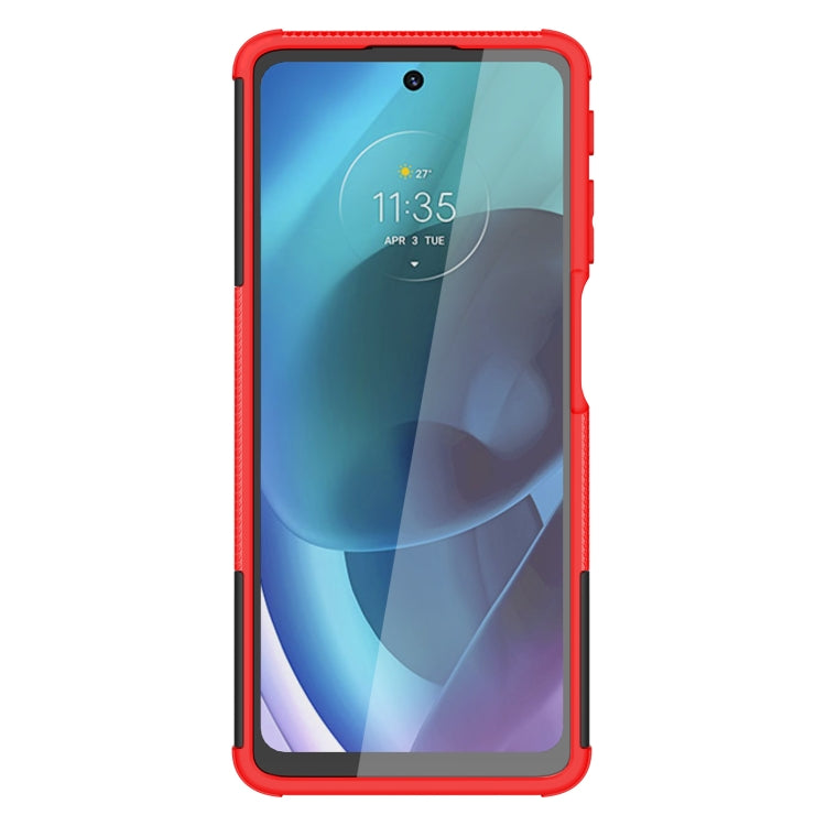 Tire Texture TPU + PC Phone Case with Holder, For Motorola Moto G51 5G, For Motorola Moto G71 5G, For Motorola Moto G31 / G41