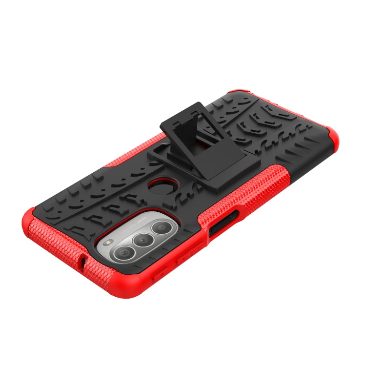 Tire Texture TPU + PC Phone Case with Holder, For Motorola Moto G51 5G, For Motorola Moto G71 5G, For Motorola Moto G31 / G41