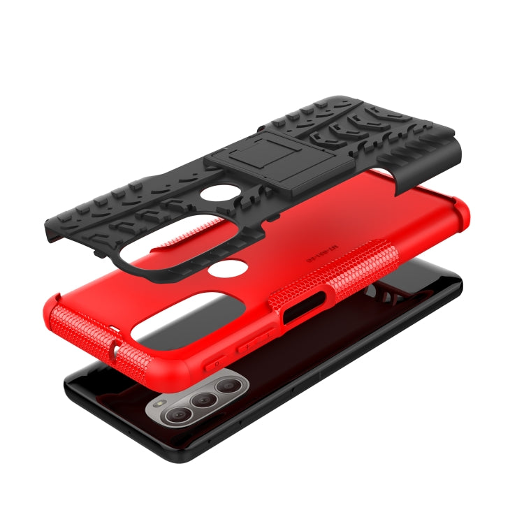 Tire Texture TPU + PC Phone Case with Holder, For Motorola Moto G51 5G, For Motorola Moto G71 5G, For Motorola Moto G31 / G41