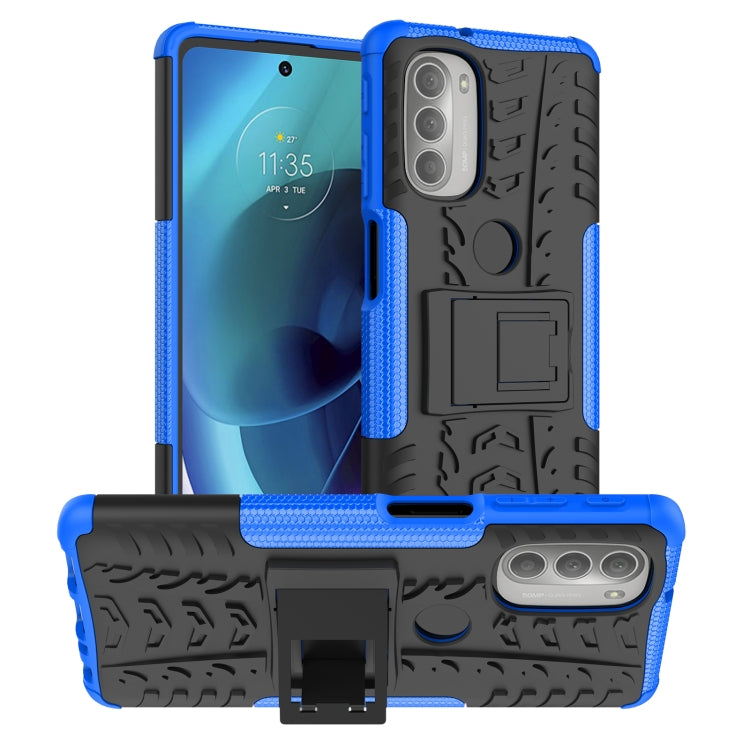 Tire Texture TPU + PC Phone Case with Holder, For Motorola Moto G51 5G, For Motorola Moto G71 5G, For Motorola Moto G31 / G41