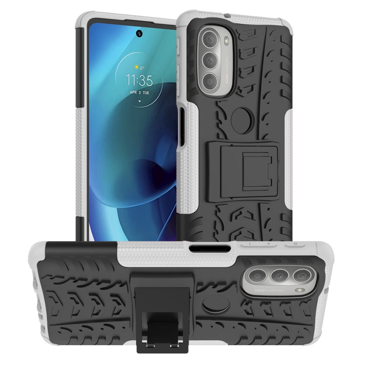 Tire Texture TPU + PC Phone Case with Holder, For Motorola Moto G51 5G, For Motorola Moto G71 5G, For Motorola Moto G31 / G41