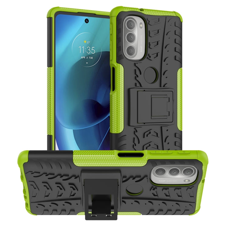 Tire Texture TPU + PC Phone Case with Holder, For Motorola Moto G51 5G, For Motorola Moto G71 5G, For Motorola Moto G31 / G41