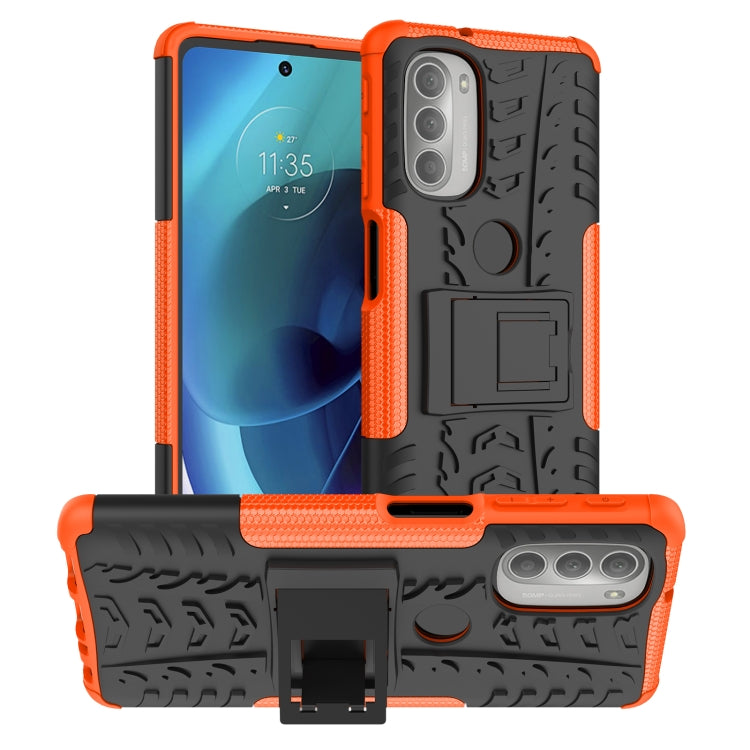 Tire Texture TPU + PC Phone Case with Holder, For Motorola Moto G51 5G, For Motorola Moto G71 5G, For Motorola Moto G31 / G41