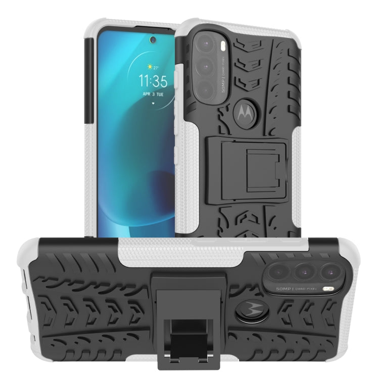 Tire Texture TPU + PC Phone Case with Holder, For Motorola Moto G51 5G, For Motorola Moto G71 5G, For Motorola Moto G31 / G41