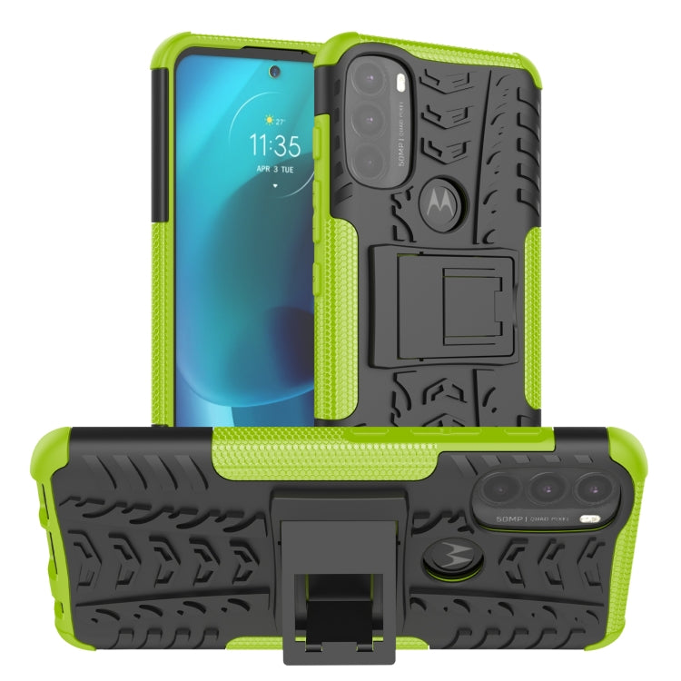 Tire Texture TPU + PC Phone Case with Holder, For Motorola Moto G51 5G, For Motorola Moto G71 5G, For Motorola Moto G31 / G41