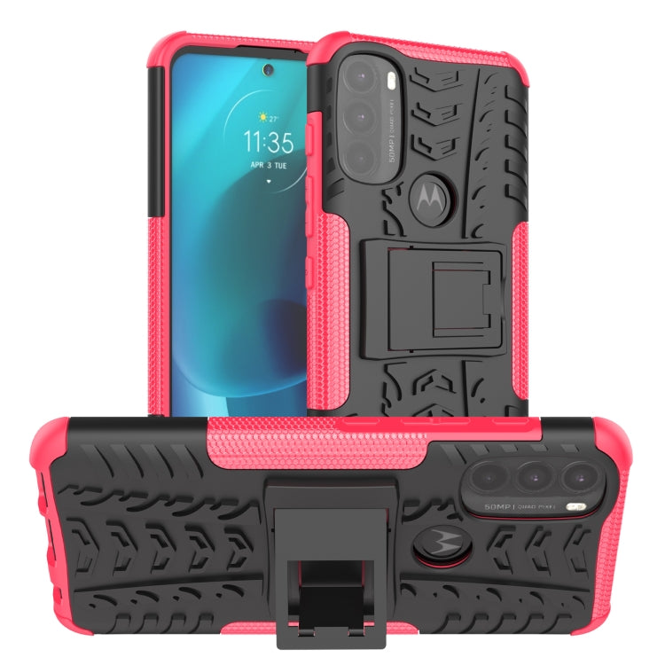 Tire Texture TPU + PC Phone Case with Holder, For Motorola Moto G51 5G, For Motorola Moto G71 5G, For Motorola Moto G31 / G41