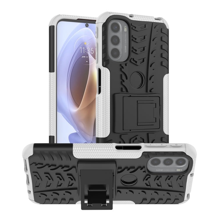 Tire Texture TPU + PC Phone Case with Holder, For Motorola Moto G51 5G, For Motorola Moto G71 5G, For Motorola Moto G31 / G41