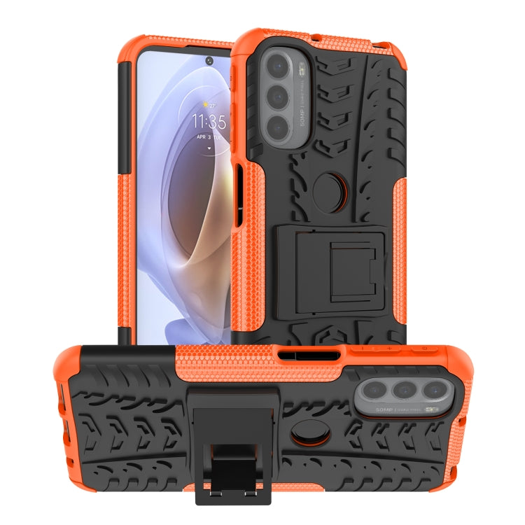 Tire Texture TPU + PC Phone Case with Holder, For Motorola Moto G51 5G, For Motorola Moto G71 5G, For Motorola Moto G31 / G41