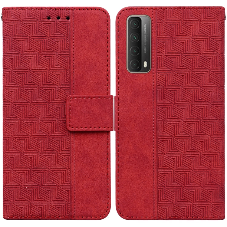 Geometric Embossed Leather Phone Case, For Huawei P smart 2021 / Y7a, For Huawei P50, For Huawei P50 Pro, For Honor 20 / Huawei nova 5T