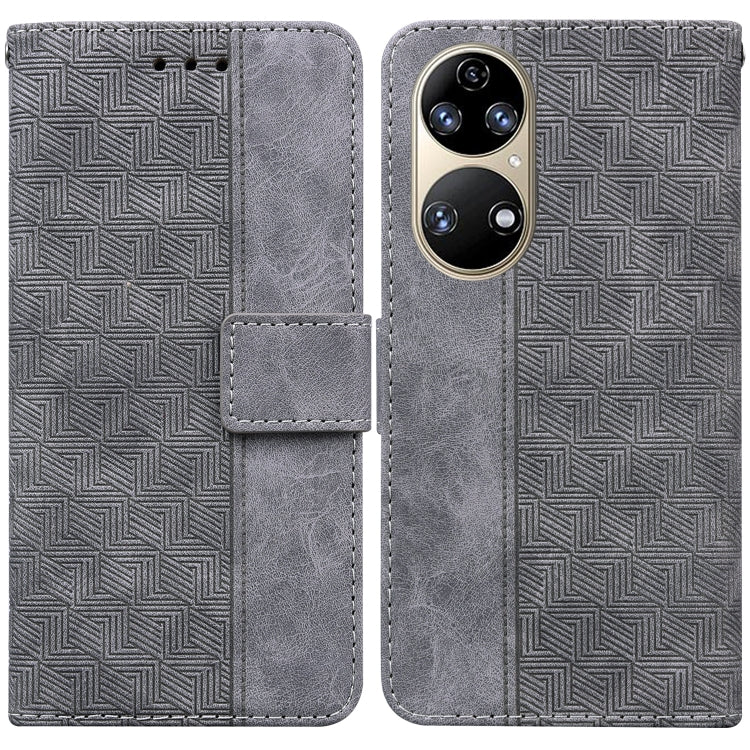 Geometric Embossed Leather Phone Case, For Huawei P smart 2021 / Y7a, For Huawei P50, For Huawei P50 Pro, For Honor 20 / Huawei nova 5T