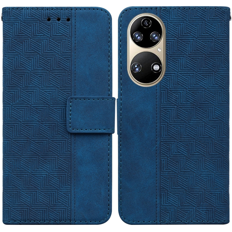 Geometric Embossed Leather Phone Case, For Huawei P smart 2021 / Y7a, For Huawei P50, For Huawei P50 Pro, For Honor 20 / Huawei nova 5T